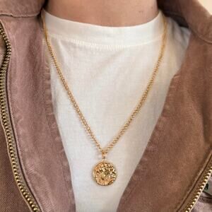 y2k 2000s vintage retro gold pendant chain necklace